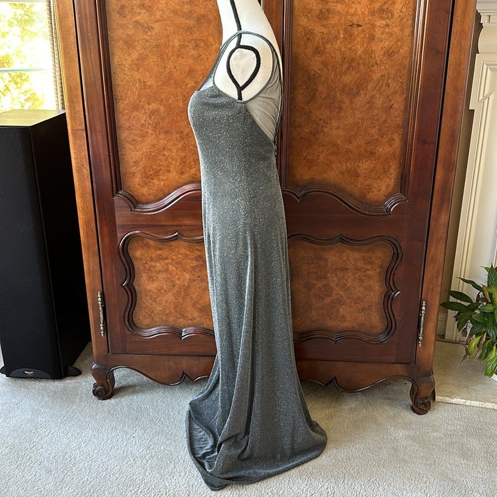 Rimini Sleeveless Silver Metallic Maxi Dress - Picture 5 of 12